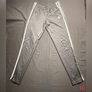 ADIDAS Jogger Pants Black 3 Stripe Ankle Zip Men's Size Small